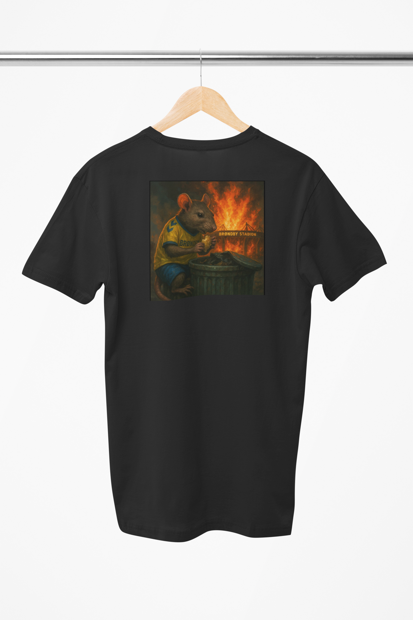 brøndby stadion i brand sort t-shirt