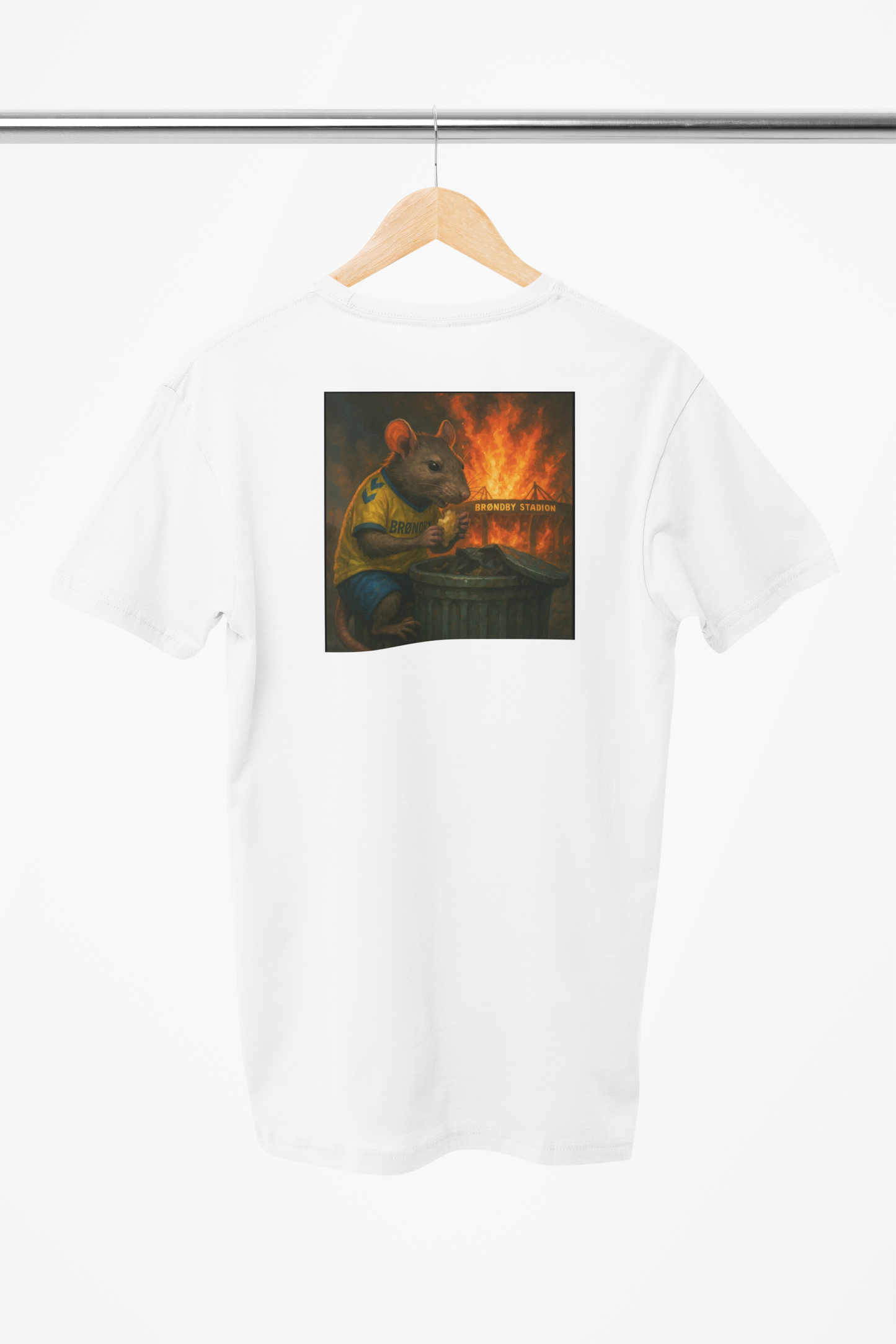 brøndby stadion i brand hvid t-shirt