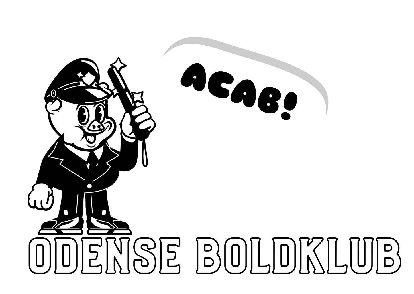 OB ACAB t-shirt, ACAB trøje, Odense Boldklub t-shirt, Odense boldklub, OB tøj, OB logo